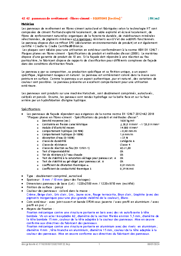 EQUITONE [tectiva] Cahier des charges 