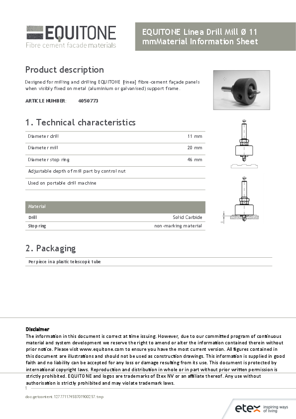 Drill mill 11 mm