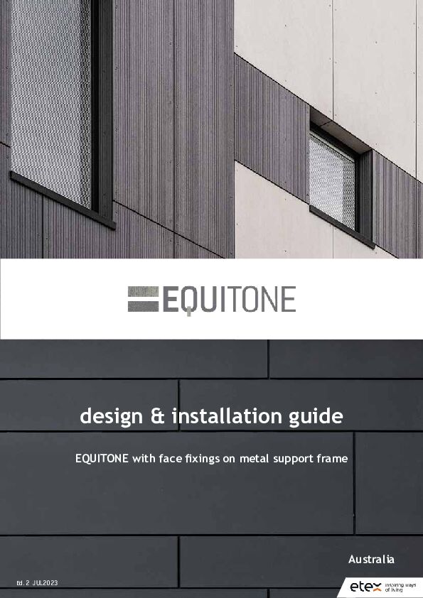 EQUITONE D & I guide face fixing to metal framing
