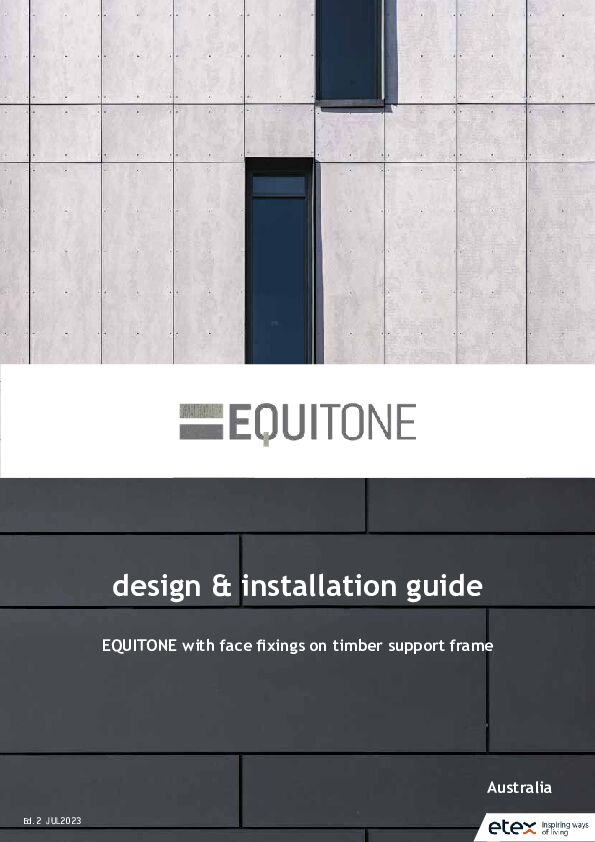 EQUITONE D & I guide Face fixing to timber framing